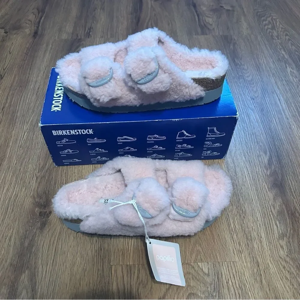BIRKENSTOCK PAPILLIO pink fur sandals shoes women’s eur 39 new - Picture 7 of 9